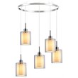 Woodbridge Lighting Alaina 5-Light Glass Chandelier in Chrome/Off White