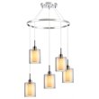 Woodbridge Lighting Alaina 5-Light Glass Chandelier in Chrome/Off White