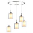 Woodbridge Lighting Alaina 5-Light Glass Chandelier in Chrome/Opal