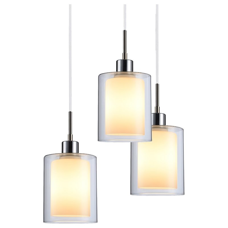 Woodbridge Lighting Alaina 5-Light Glass Chandelier in Chrome/Opal