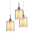 Woodbridge Lighting Alaina 5-Light Glass Chandelier in Chrome/Bronze/Off White
