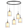 Woodbridge Lighting Alaina 5-Light Glass Chandelier in Chrome/Bronze/Opal
