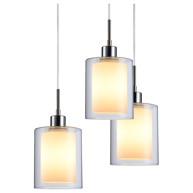 Woodbridge Lighting Alaina 5-Light Glass Chandelier in Chrome/Bronze/Opal