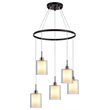 Woodbridge Lighting Alaina 5-Light Glass Chandelier in Chrome/Bronze/Opal
