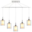 Woodbridge Lighting Alaina 5-Light Glass Linear Pendant in Chrome/Opal