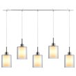 Woodbridge Lighting Alaina 5-Light Glass Linear Pendant in Chrome/Opal