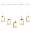 Woodbridge Lighting Alaina 5-Light Glass Linear Pendant in Chrome/Opal