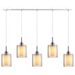 Woodbridge Lighting Alaina 5-Light Glass Linear Pendant in Chrome/Off White