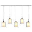 Woodbridge Lighting Alaina 5-Light Glass Linear Pendant in Chrome/Bronze/Opal