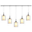 Woodbridge Lighting Alaina 5-Light Glass Linear Pendant in Chrome/Bronze/Opal