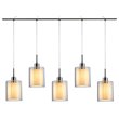Woodbridge Lighting Alaina Glass Linear Pendant in Chrome/Bronze/Off White
