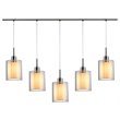 Woodbridge Lighting Alaina Glass Linear Pendant in Chrome/Bronze/Off White