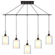 Woodbridge Lighting Alaina 5-Light Glass Linear Pendant in Bronze/Opal