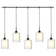Woodbridge Lighting Alaina 5-Light Glass Linear Pendant in Bronze/Opal