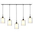 Woodbridge Lighting Alaina 5-Light Glass Linear Pendant in Bronze/Opal