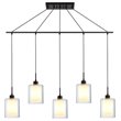 Woodbridge Lighting Alaina 5-Light Glass Linear Pendant in Bronze/Opal
