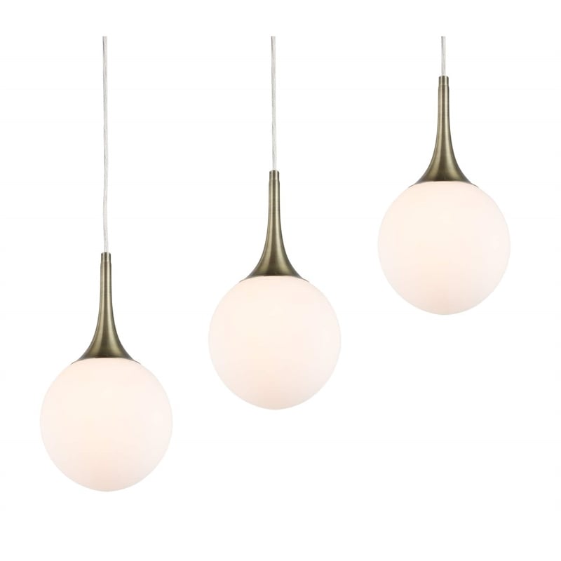 Woodbridge Lighting Alicia 5-Light Glass Linear Pendant in Brass/Bronze/Opal