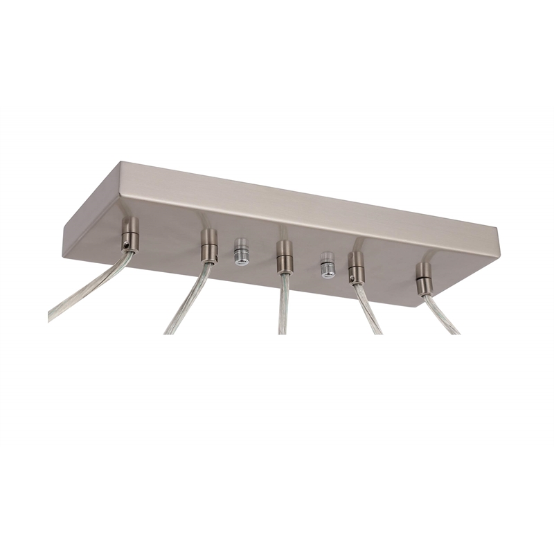 Woodbridge Lighting Alicia 5-Light Glass Linear Pendant in Chrome/Nickel/Opal