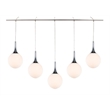 Woodbridge Lighting Alicia 5-Light Glass Linear Pendant in Chrome/Nickel/Opal