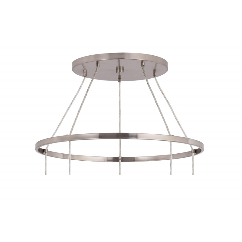 Woodbridge Lighting Alicia 5-Light Glass Chandelier in Chrome/Satin Nickel/Opal