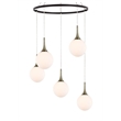 Woodbridge Lighting Alicia 5-Light Glass Chandelier in Walnut/Bronze/Opal
