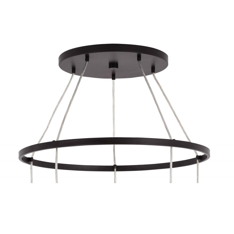Woodbridge Lighting Alicia 5-Light Glass Chandelier in Walnut/Bronze/Opal