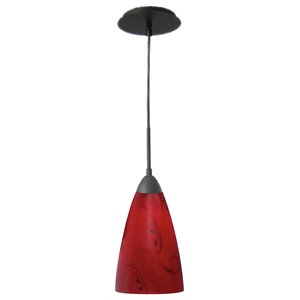Woodbridge Lighting Art Glass 1-Light Mini-Pendant in Nova/Metallic Bronze