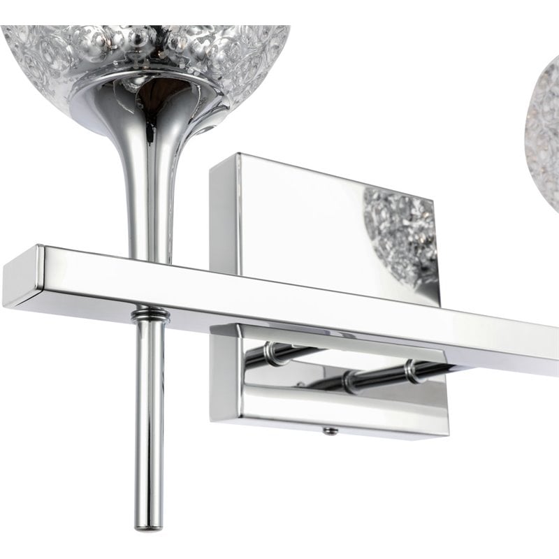 Woodbridge Lighting Bristol 2-Light Glass Bath Light in Chrome/Mercury Crystal