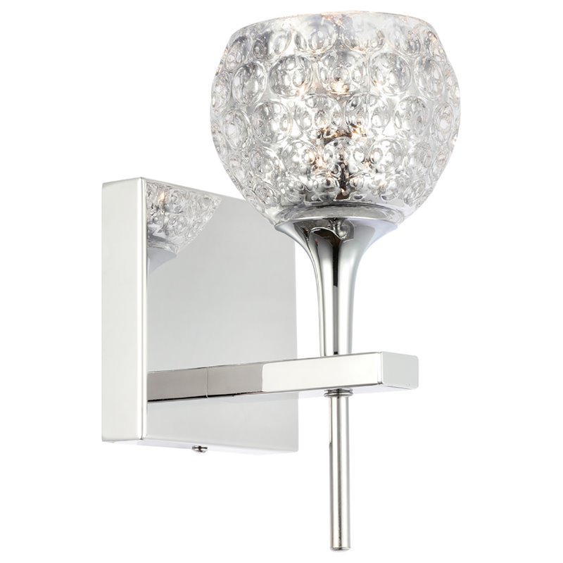 Woodbridge Lighting Bristol 1-Light Glass Bath/Wall Light in Chrome/Mercury