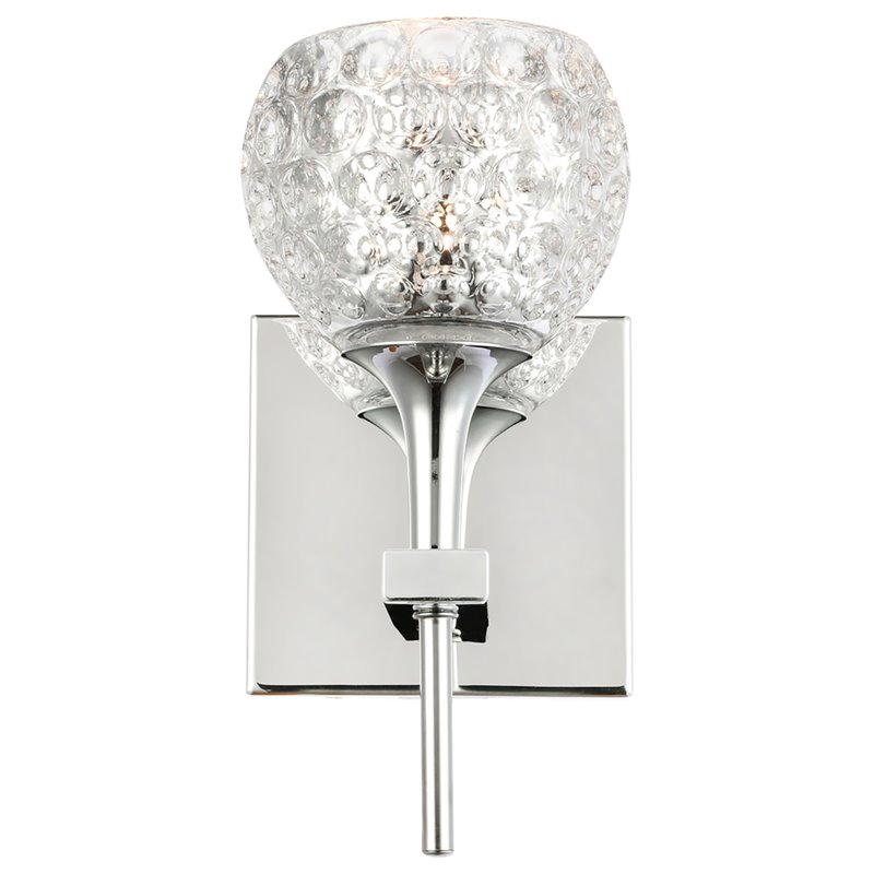 Woodbridge Lighting Bristol 1-Light Glass Bath/Wall Light in Chrome/Mercury