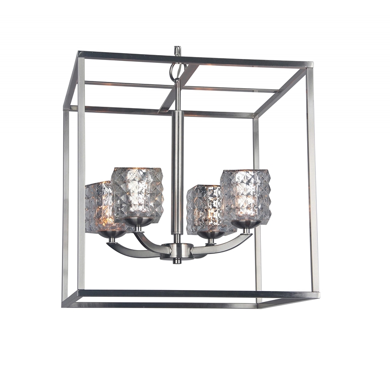 Woodbridge Lighting Art Glass 1-Light Mini-Pendant in Hiatus/Satin Nickel