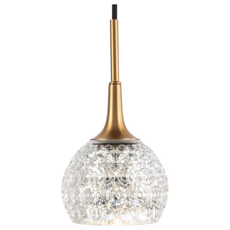 Woodbridge Lighting Bristol 1Lt Glass Mini-Pendant in Brass/Bronze/Mercury