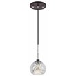 Woodbridge Lighting Bristol 1Lt Glass Mini-Pendant in Chrome/Bronze/Mercury