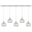 Woodbridge Lighting Austin 5-Light Glass Linear Pendant in Chrome/Bronze/Clear
