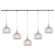 Woodbridge Lighting Austin 5-Light Glass Linear Pendant in Chrome/Bronze/Clear