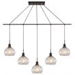 Woodbridge Lighting Austin 5-Light Glass Linear Pendant in Bronze/Clear Seedy