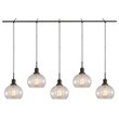 Woodbridge Lighting Austin 5-Light Glass Linear Pendant in Bronze/Clear Seedy