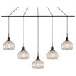 Woodbridge Lighting Austin 5-Light Glass Linear Pendant in Bronze/Clear Seedy