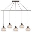 Woodbridge Lighting Austin 5-Light Glass Linear Pendant in Bronze/Clear Seedy