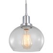 Woodbridge Lighting Austin 1-Light Glass Mini-Pendant in Chrome/Clear Seedy