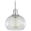 Woodbridge Lighting Austin 1-Light Glass Mini-Pendant in Chrome/Clear Seedy