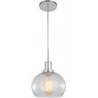 Woodbridge Lighting Austin 1-Light Glass Mini-Pendant in Chrome/Clear Seedy
