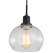 Woodbridge Lighting Austin 1-Light Glass Mini-Pendant in Bronze/Clear Seedy
