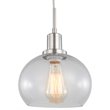 Woodbridge Lighting Austin 1-Light Glass Mini-Pendant in Satin Nickel/Clear