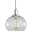 Woodbridge Lighting Austin 1-Light Glass Mini-Pendant in Satin Nickel/Clear