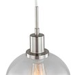Woodbridge Lighting Austin 1-Light Glass Mini-Pendant in Satin Nickel/Clear