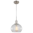 Woodbridge Lighting Austin 1-Light Glass Mini-Pendant in Satin Nickel/Clear