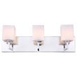 Woodbridge Lighting Candice 3Lt Glass Bath Light in Chrome/Opal Square