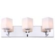 Woodbridge Lighting Candice 3Lt Glass Bath Light in Chrome/Opal Square