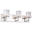 Woodbridge Lighting Candice 3Lt Glass Bath Light in Chrome/Swizzle Stick